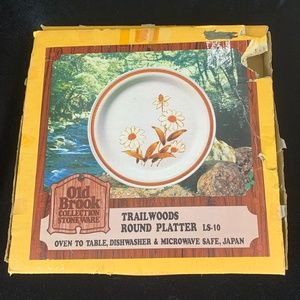 Old Brook Collection Stoneware Trailwoods 12 in Platter Original Box Excellent